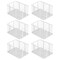 mDesign Metal Steel Wire Closet Storage Basket w/ Handles - 6 Pack